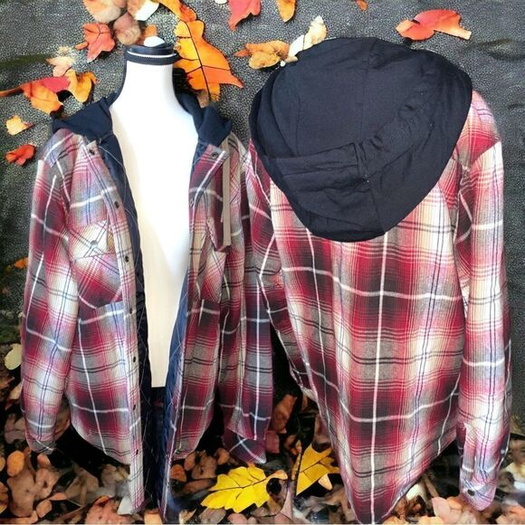 Legendary Outfitters l Hooded Flannel l Quilted l Snap up l Pocket l Unisex New - Picture 13 of 13